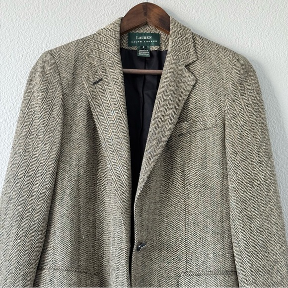 Lauren Ralph Lauren 100% Silk Equestrian Herringbone Tweed Blazer Jacket 6 - Picture 3 of 13